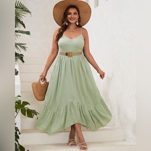 Sage green flowy dress